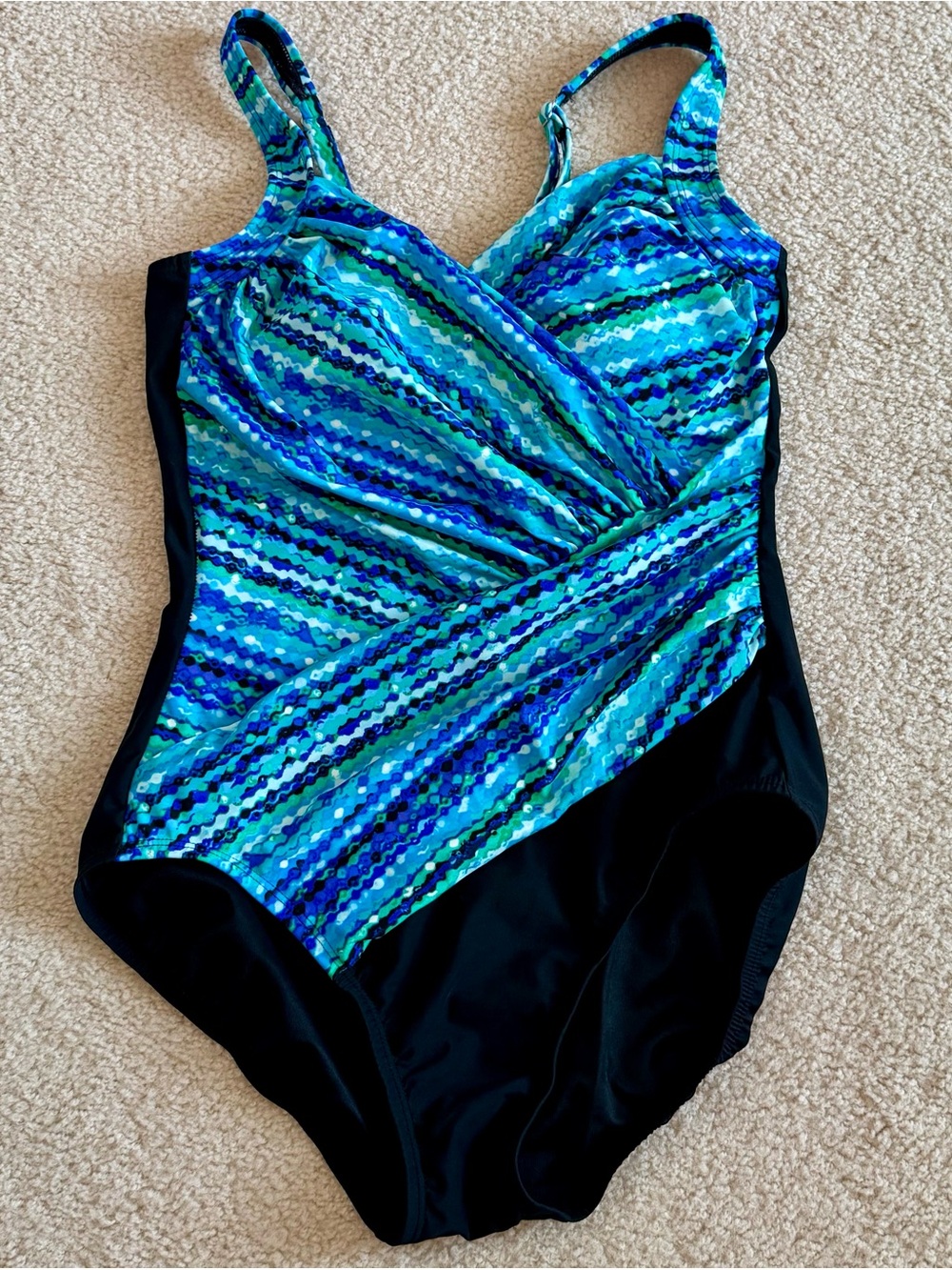 Miraclesuit Slimming Shapewear One Piece Swimsuit Colorful Beach Vacation Sz 12